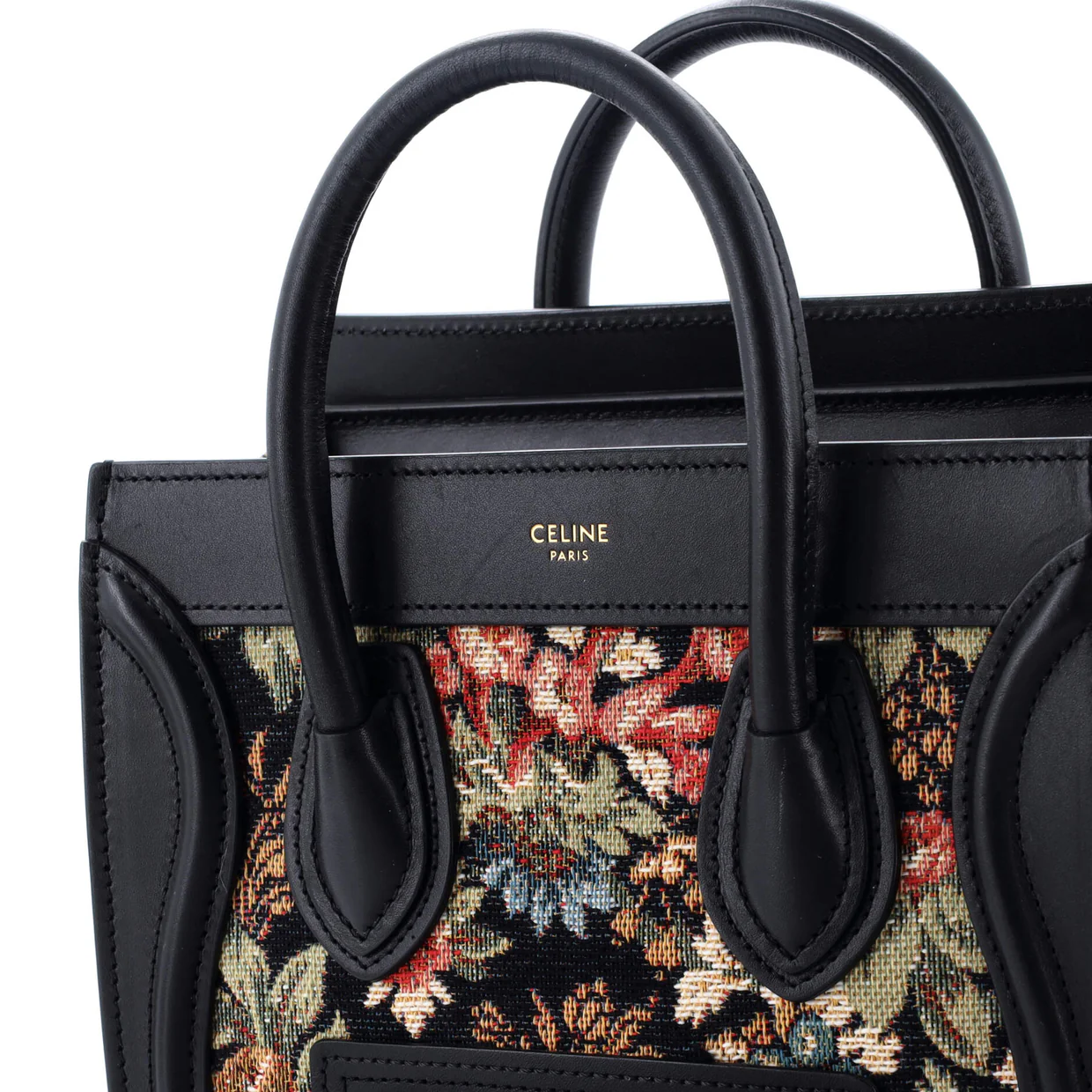 Luggage Bag Printed Jacquard and Leather Nano - Deep Luxury