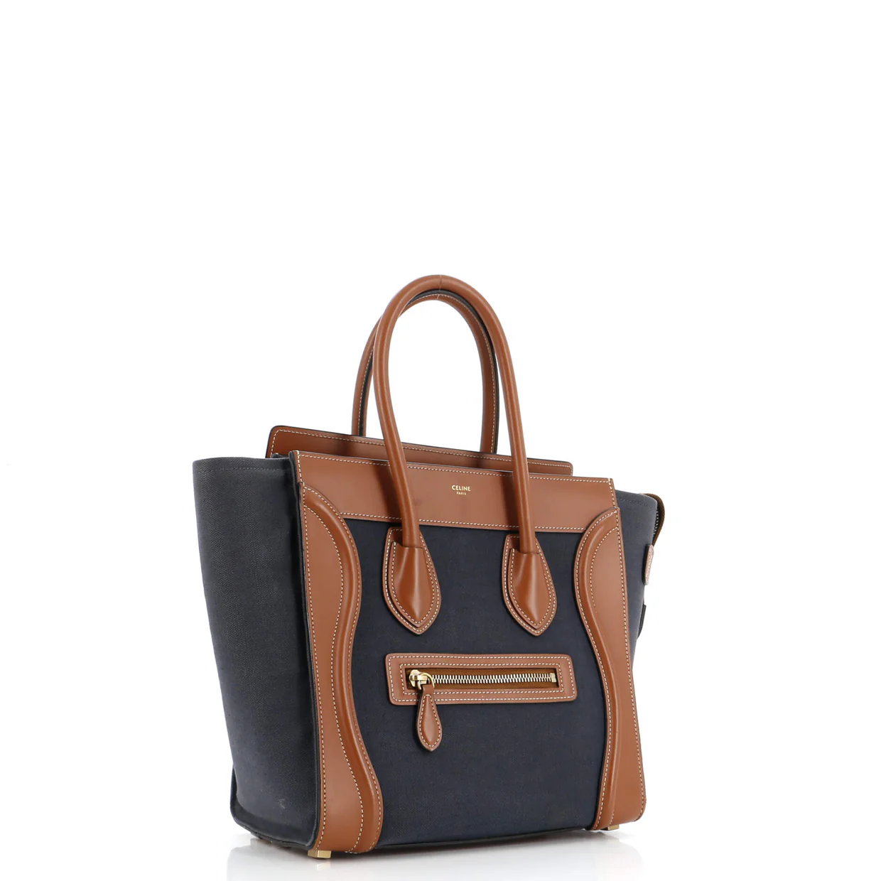 Bicolor Luggage Bag Canvas and Leather Nano - Deep Luxury
