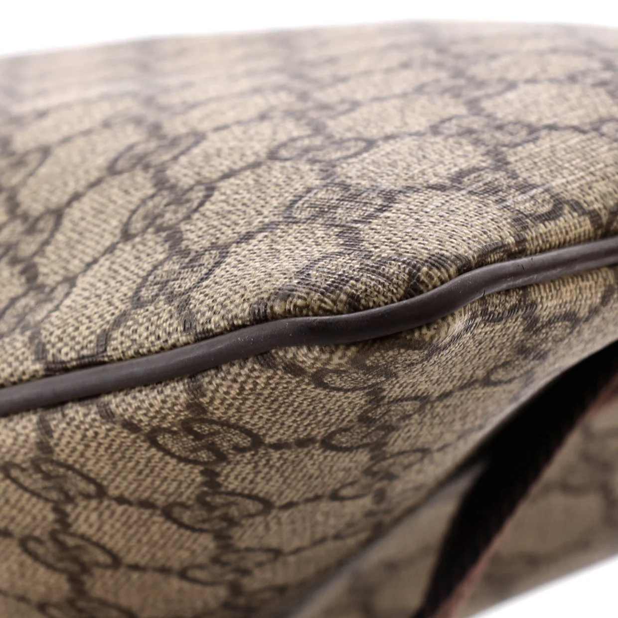Zip Top Messenger Bag GG Coated Canvas Large - Deep Luxury