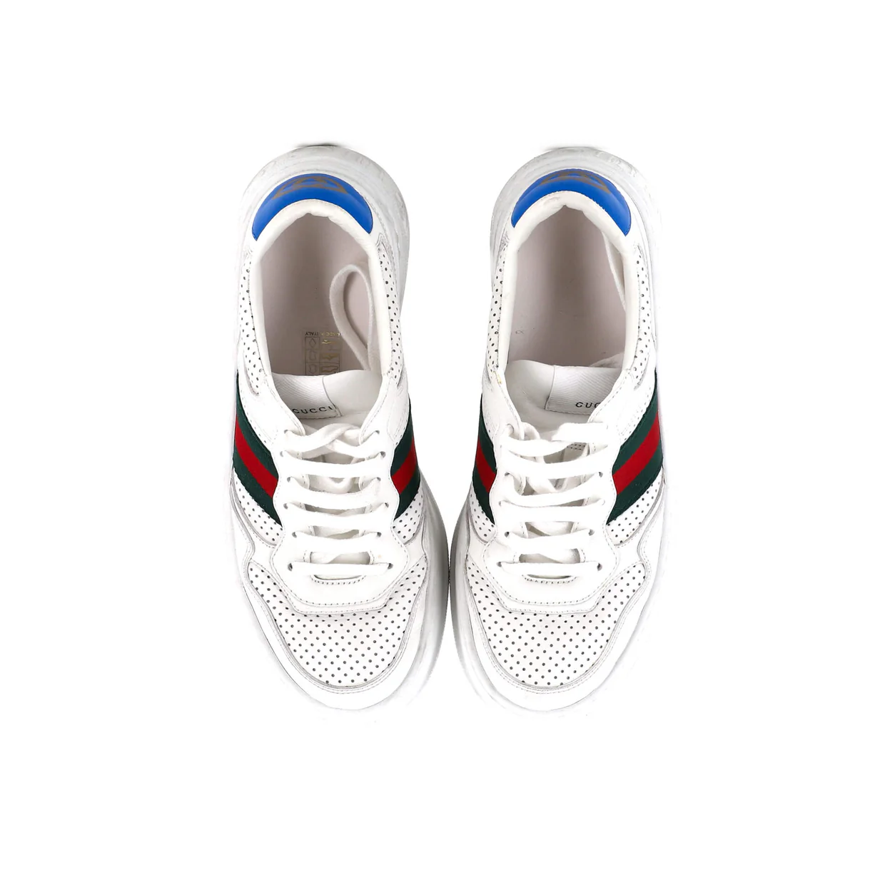 Chunky B Web Sneakers Perforated Leather - Deep Luxury