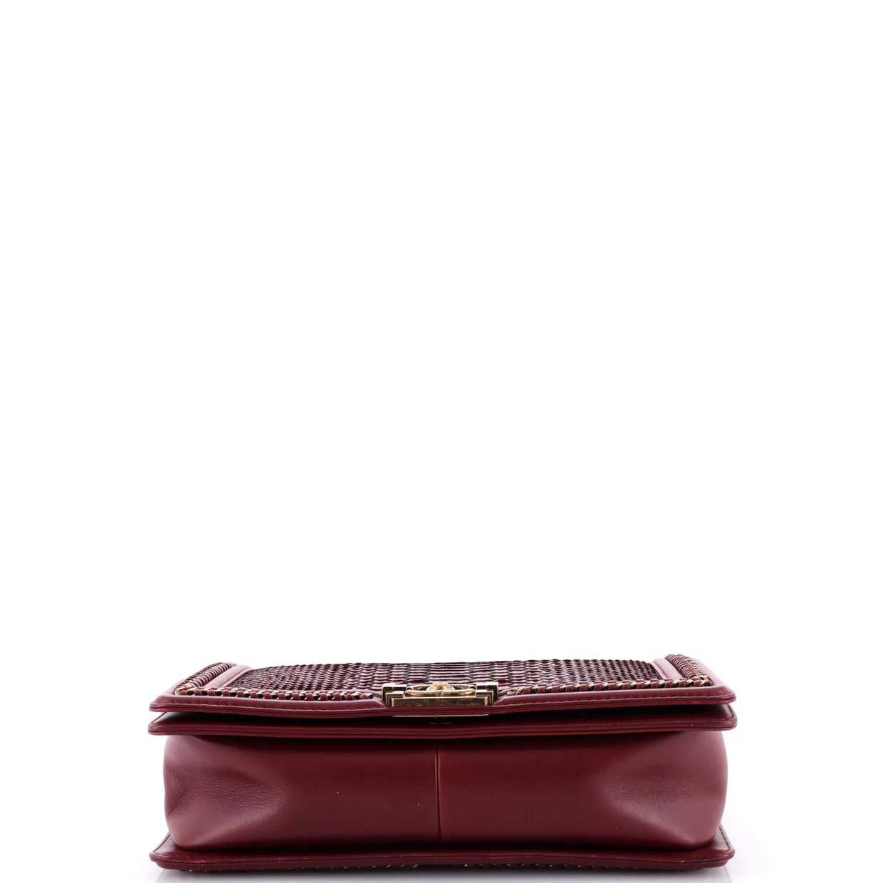 Chain Handle Boy Flap Bag Python New Medium - Deep Luxury