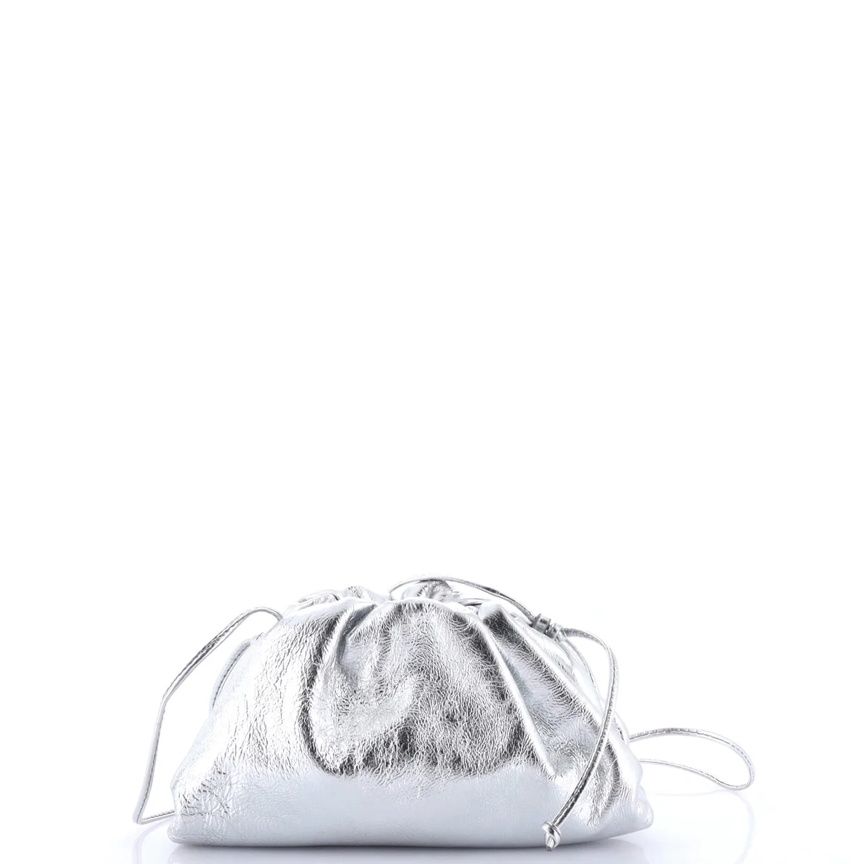 The Pouch Crinkled Metallic Leather Mini - Deep Luxury