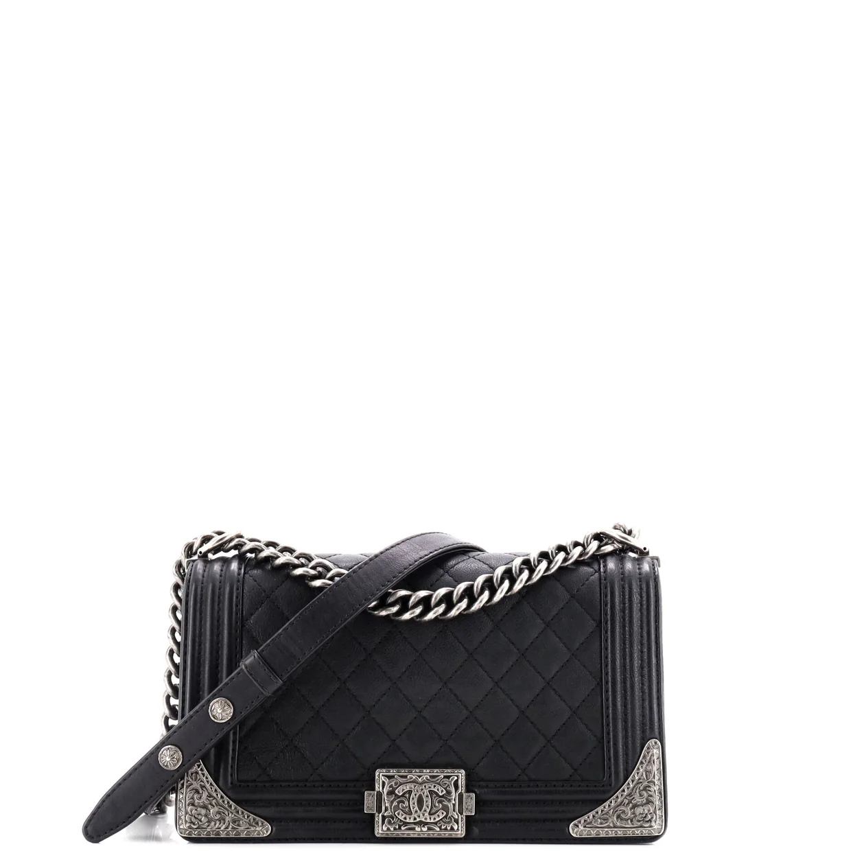 Paris-Dallas Boy Flap Bag Quilted Calfskin with Metal Adornments Old Medium - Deep Luxury