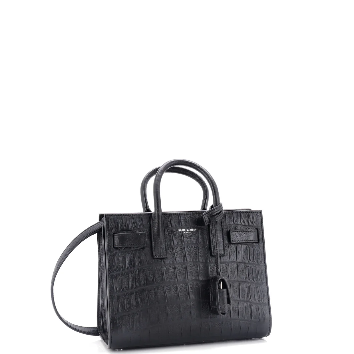 Sac de Jour Bag Crocodile Embossed Leather Nano - Deep Luxury