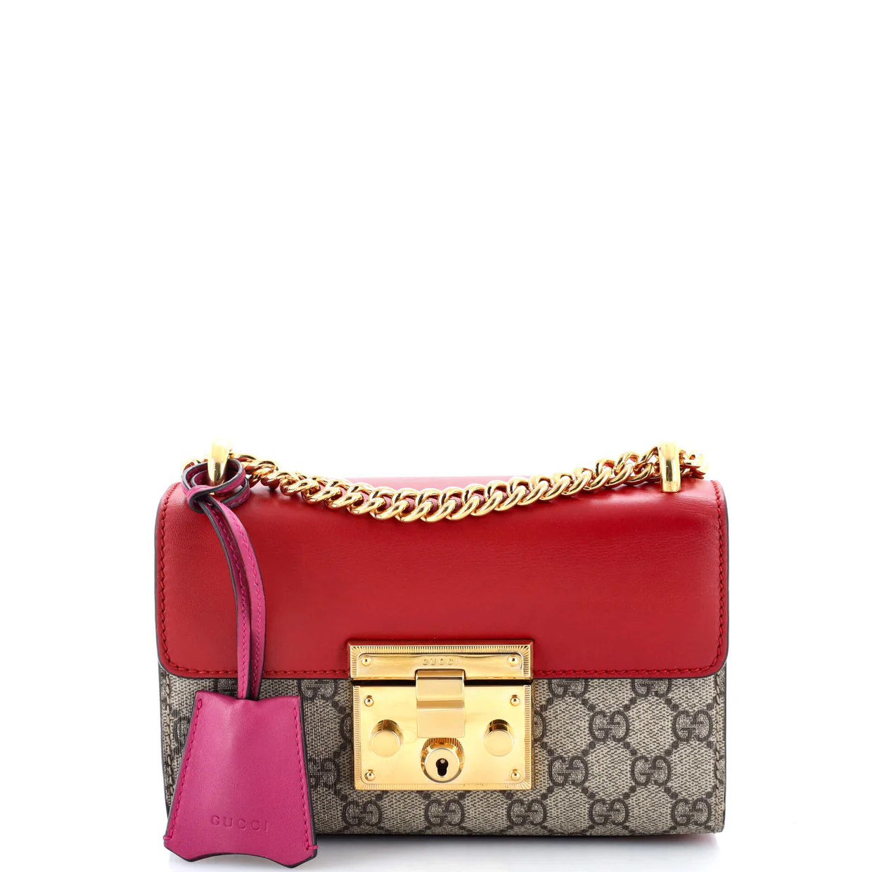 Padlock Shoulder Bag GG Coated Canvas and Leather Small - Deep Luxury