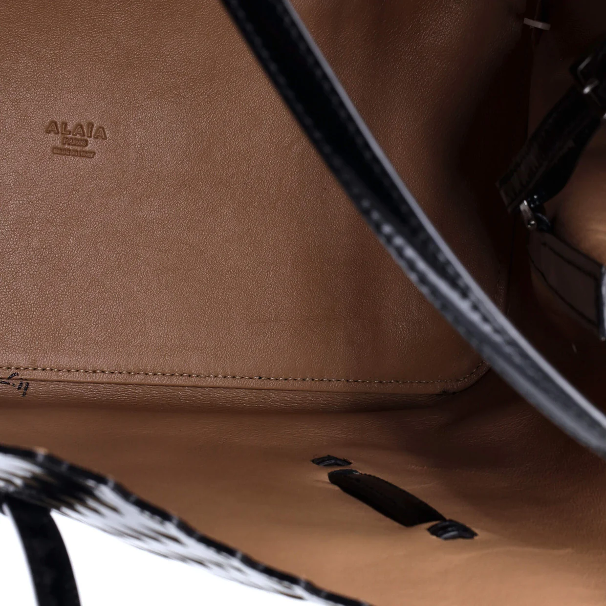 Open Tote Laser Cut Leather Medium - Deep Luxury