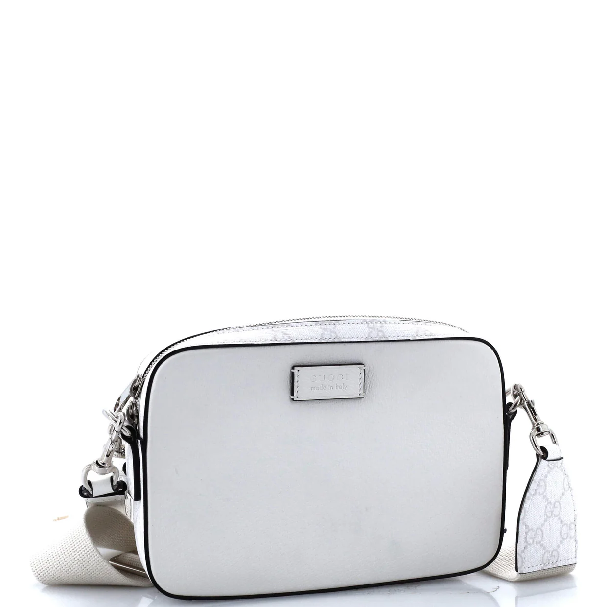 Crossbody Camera Bag Leather and GG Coated Canvas Small - Deep Luxury