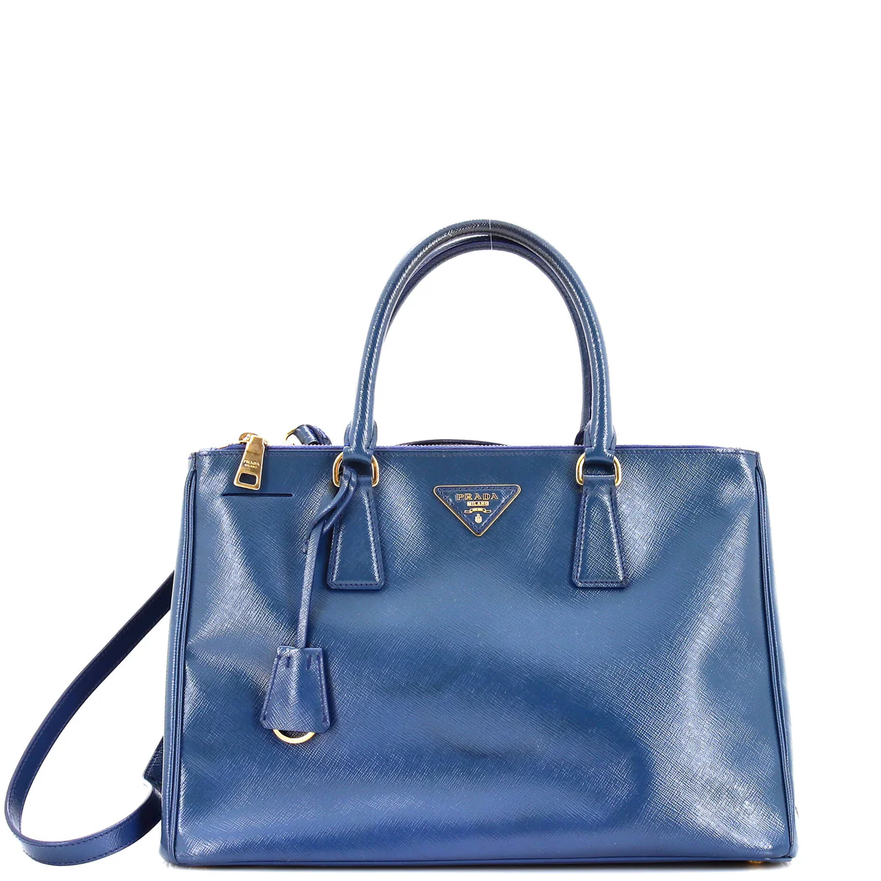Galleria Double Zip Tote Vernice Saffiano Leather Large - Deep Luxury