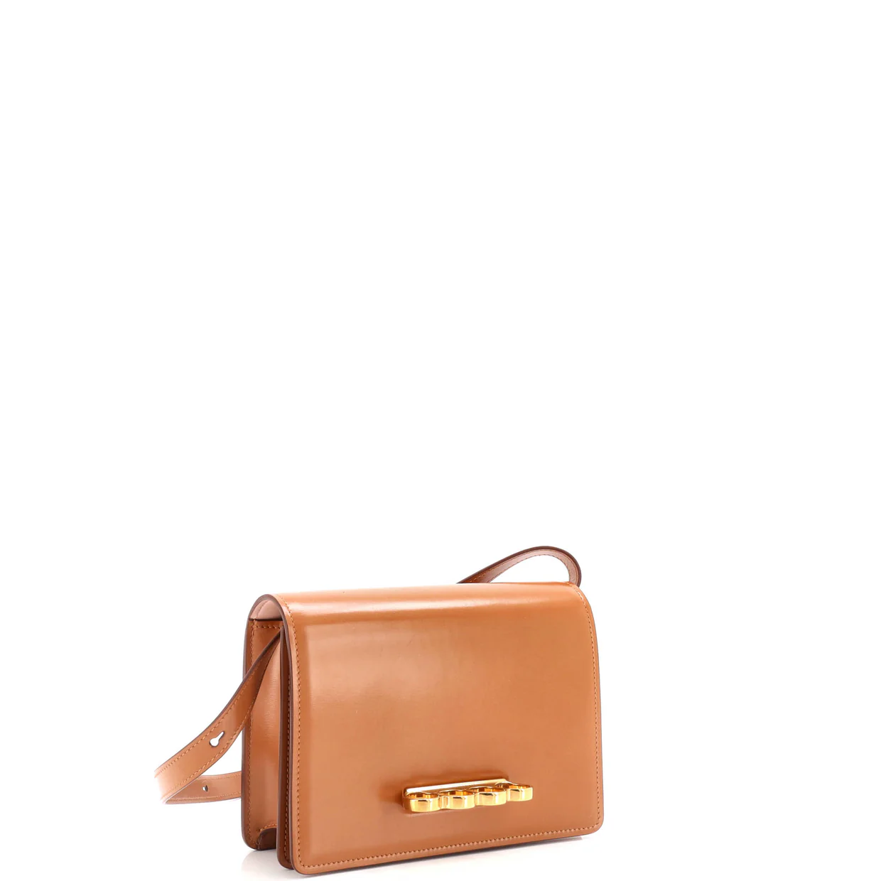 Four Ring Flap Shoulder Bag Leather Small - Deep Luxury