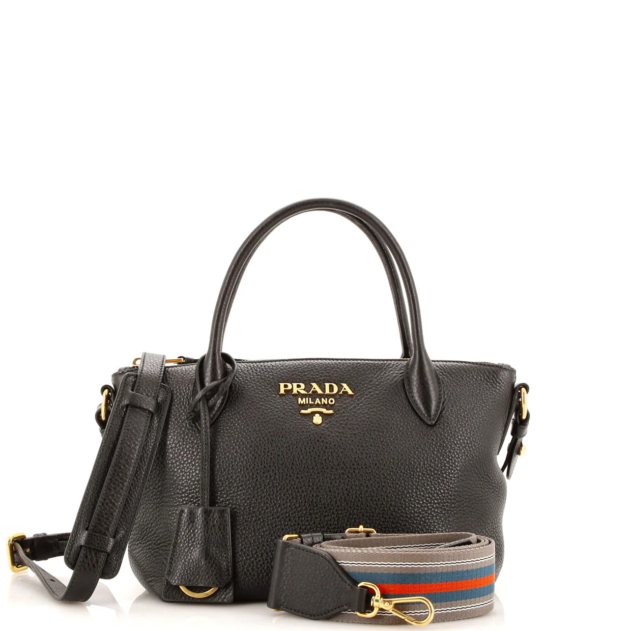 Dual Strap Zip Tote Vitello Daino Small - Deep Luxury