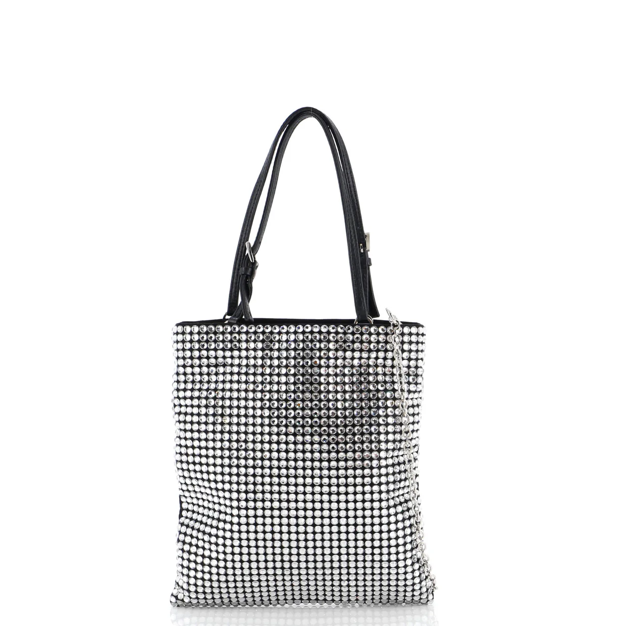 Convertible Open Tote Crystal Embellished Satin Mini - Deep Luxury