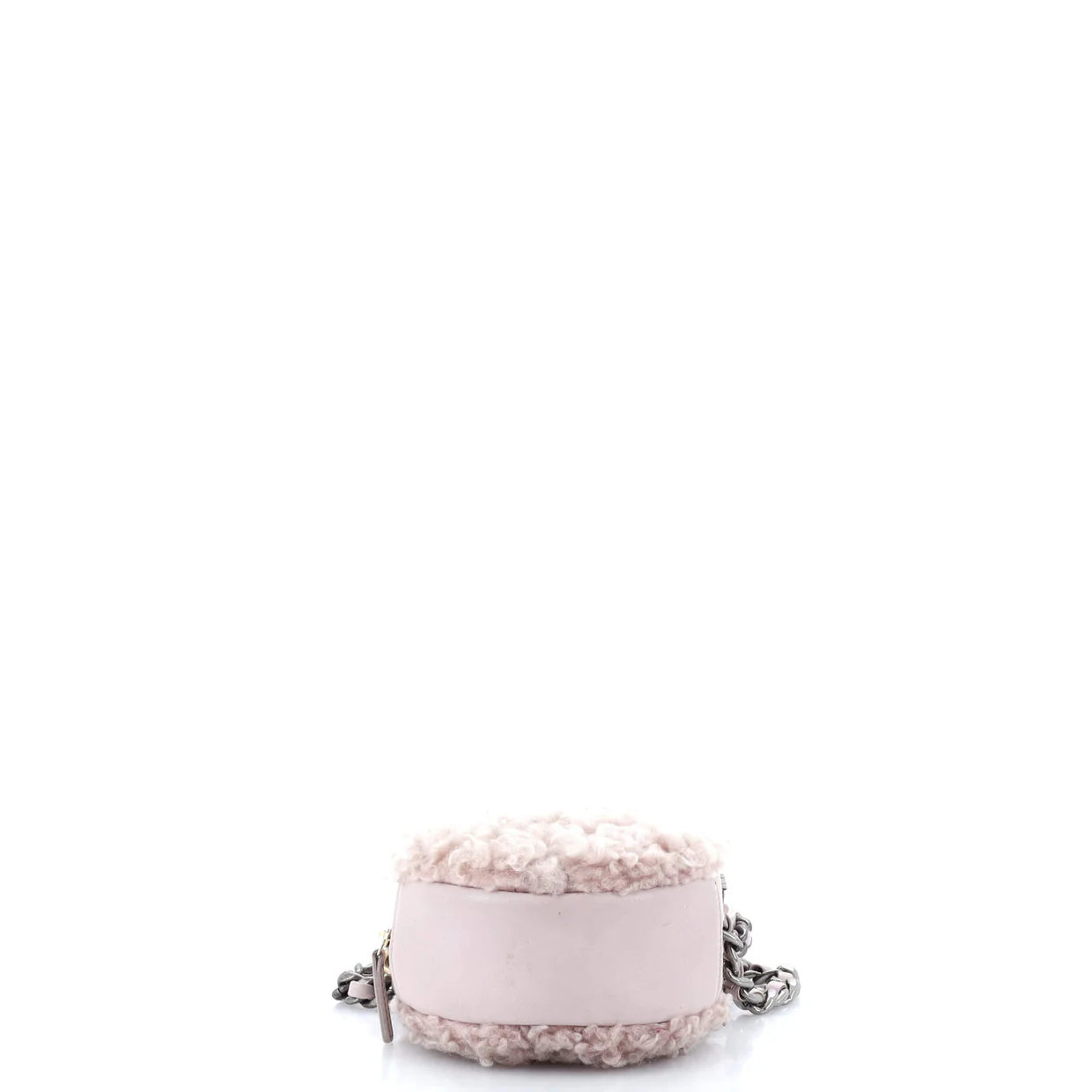 19 Round Clutch with Chain Quilted Shearling - Deep Luxury