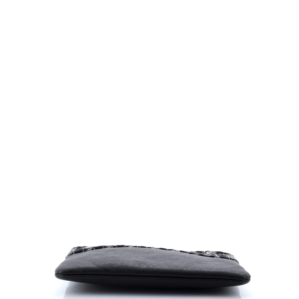 O Case Clutch Quilted Tweed and Caviar Medium - Deep Luxury