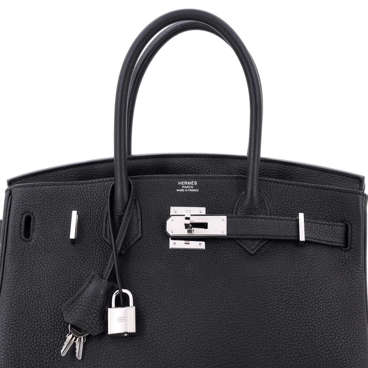Birkin Handbag Noir Togo with Palladium Hardware 30 - Deep Luxury