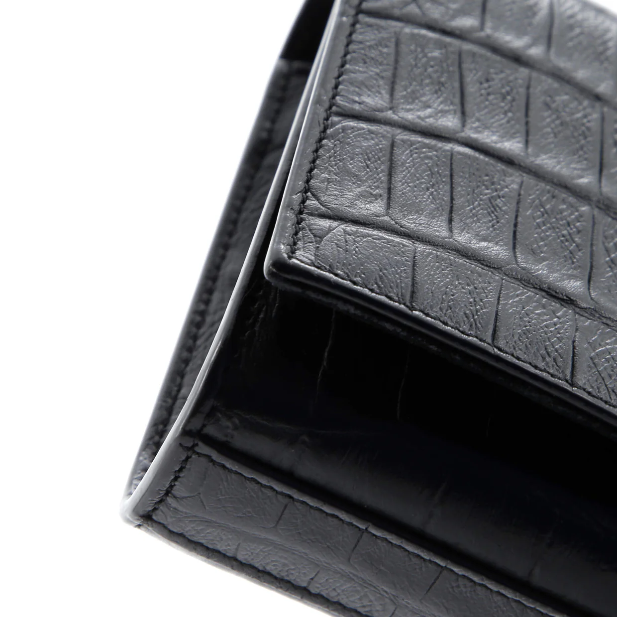 Classic Monogram Tassel Crossbody Bag Crocodile Embossed Leather Small - Deep Luxury