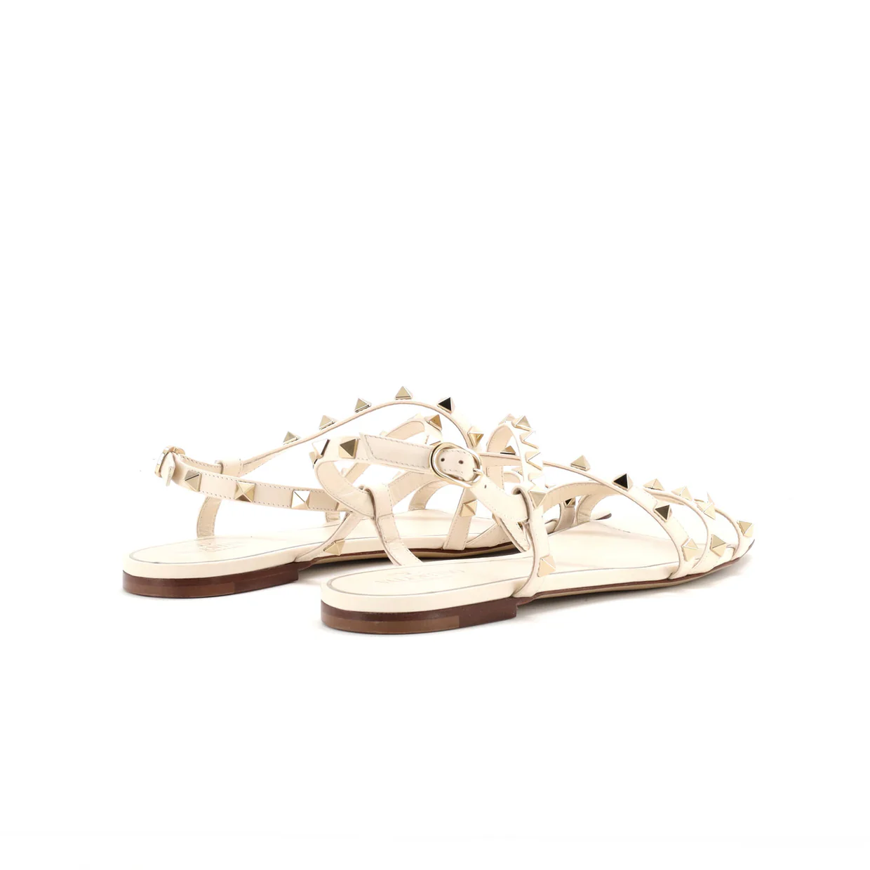 Women's Multi Strap Rockstud Flat Sandals Leather - Deep Luxury
