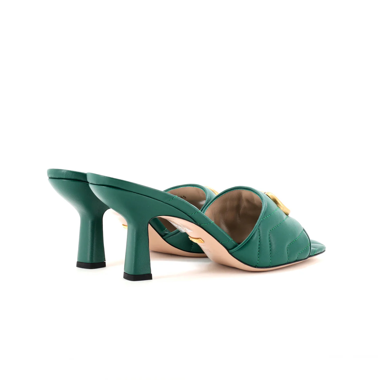 Women's Marmont Slide Heeled Sandals Matelasse Leather - Deep Luxury