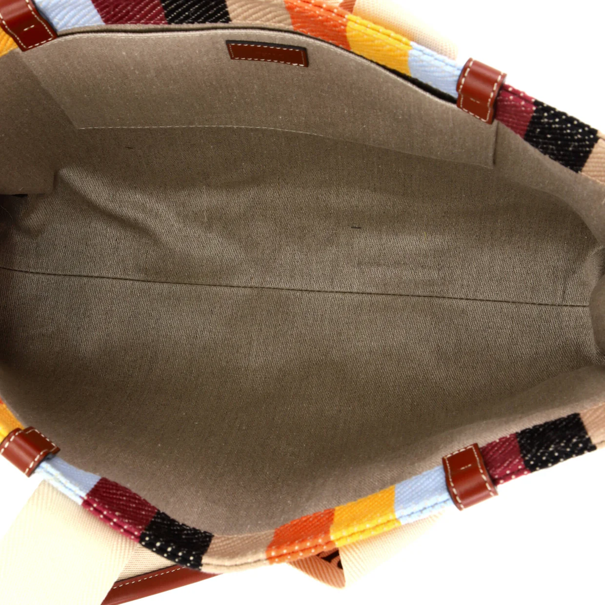 Woody Tote Striped Linen Large - Deep Luxury