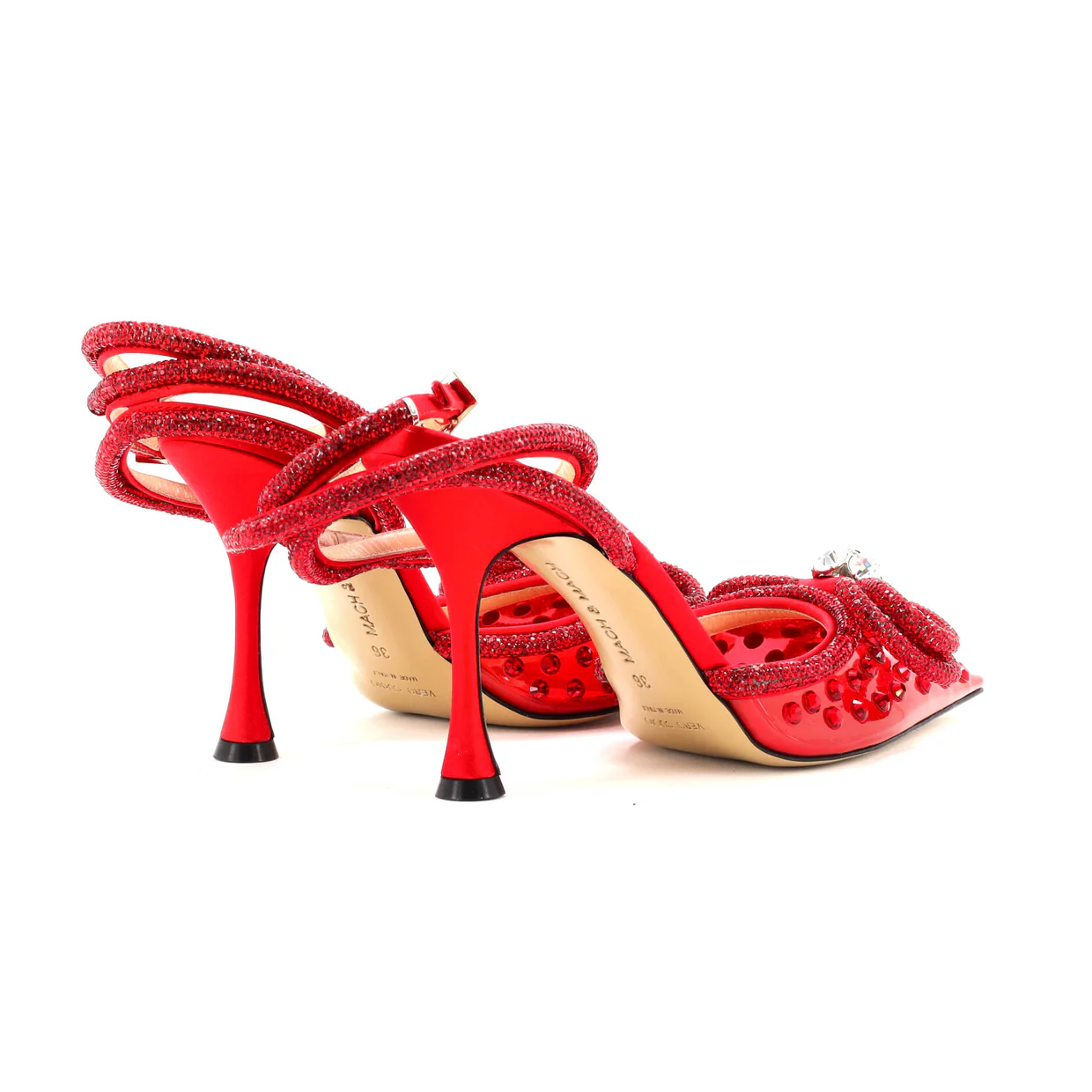 Women's Double Bow Ankle Strap Pumps PVC 110 - Deep Luxury