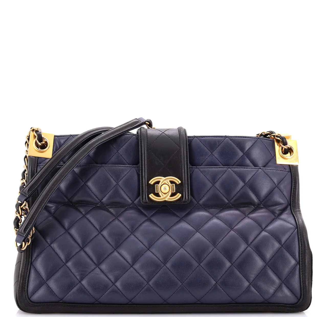 Elegant CC Tote Quilted Lambskin Large - Deep Luxury