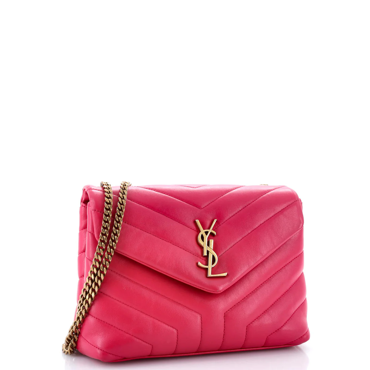 Loulou Shoulder Bag Matelasse Chevron Leather Small - Deep Luxury