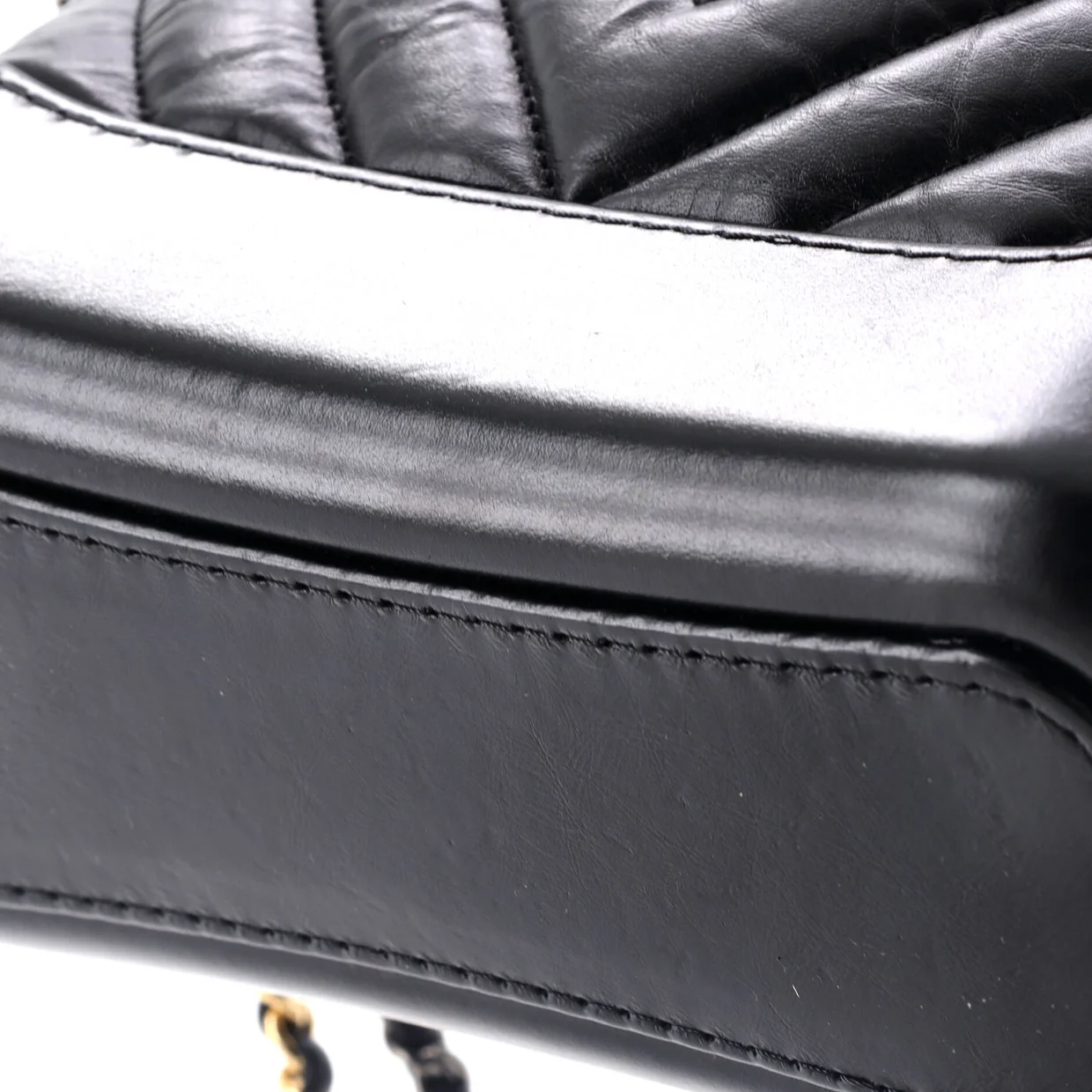 Gabrielle Hobo Chevron Aged Calfskin Small - Deep Luxury