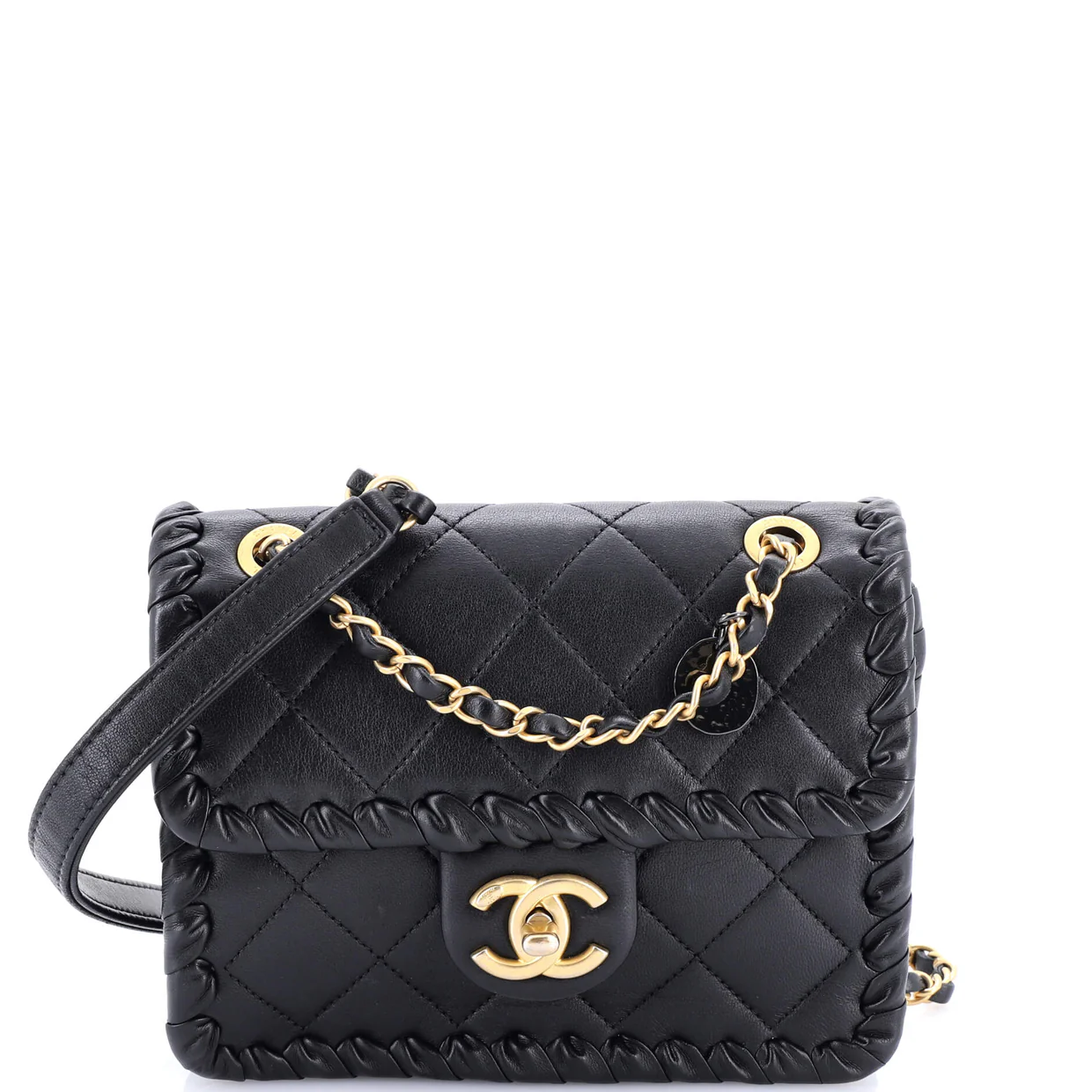 My Own Frame Flap Bag Braided Quilted Calfskin Mini - Deep Luxury