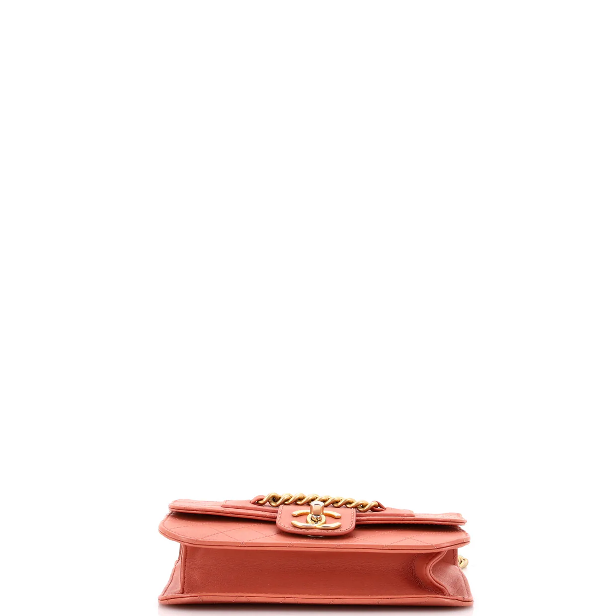 Front Chain Flap Bag Quilted Sheepskin Medium - Deep Luxury