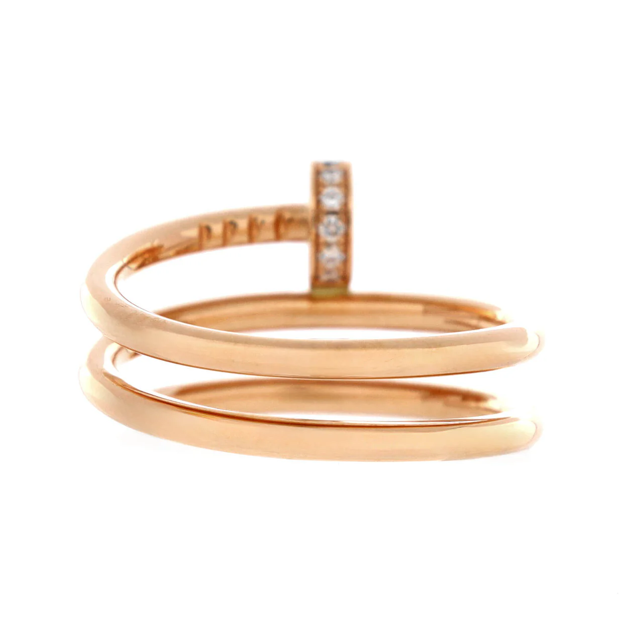 Juste un Clou Double Ring 18K Rose Gold and Diamonds Small - Deep Luxury