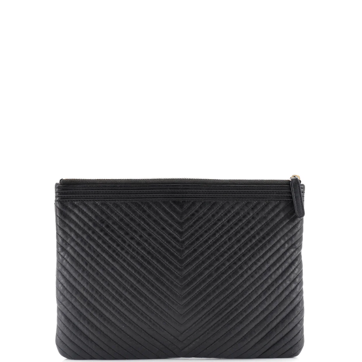 Boy O Case Clutch Chevron Calfskin Medium - Deep Luxury