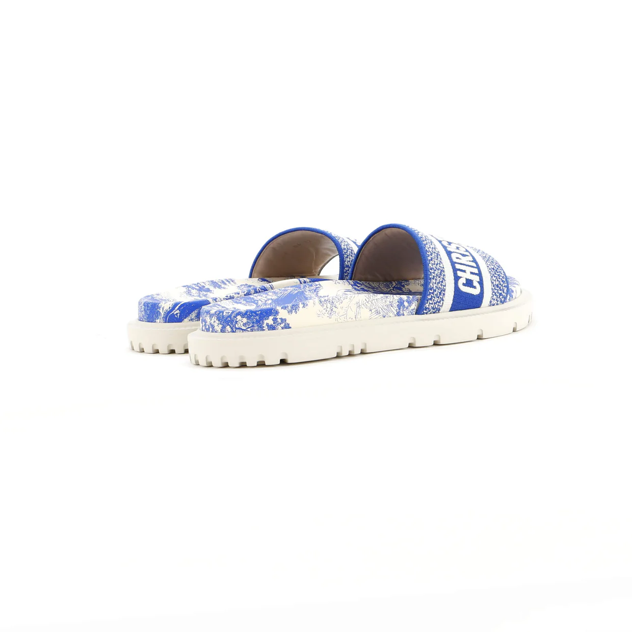 Women's Dway Slide Sandals Embroidered Canvas and Rubber - Deep Luxury