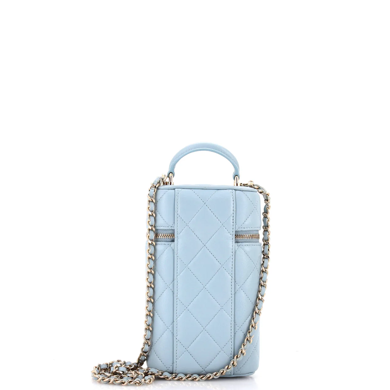 Classic Vanity Top Handle Phone Holder with Chain Quilted Lambskin - Deep Luxury