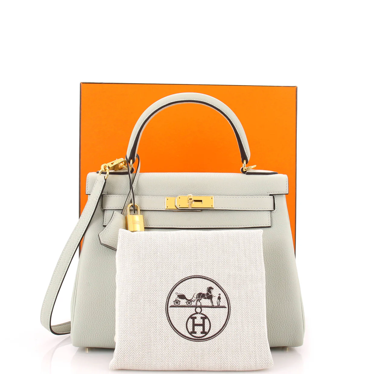 Kelly Handbag Grey Togo with Gold Hardware 28 - Deep Luxury