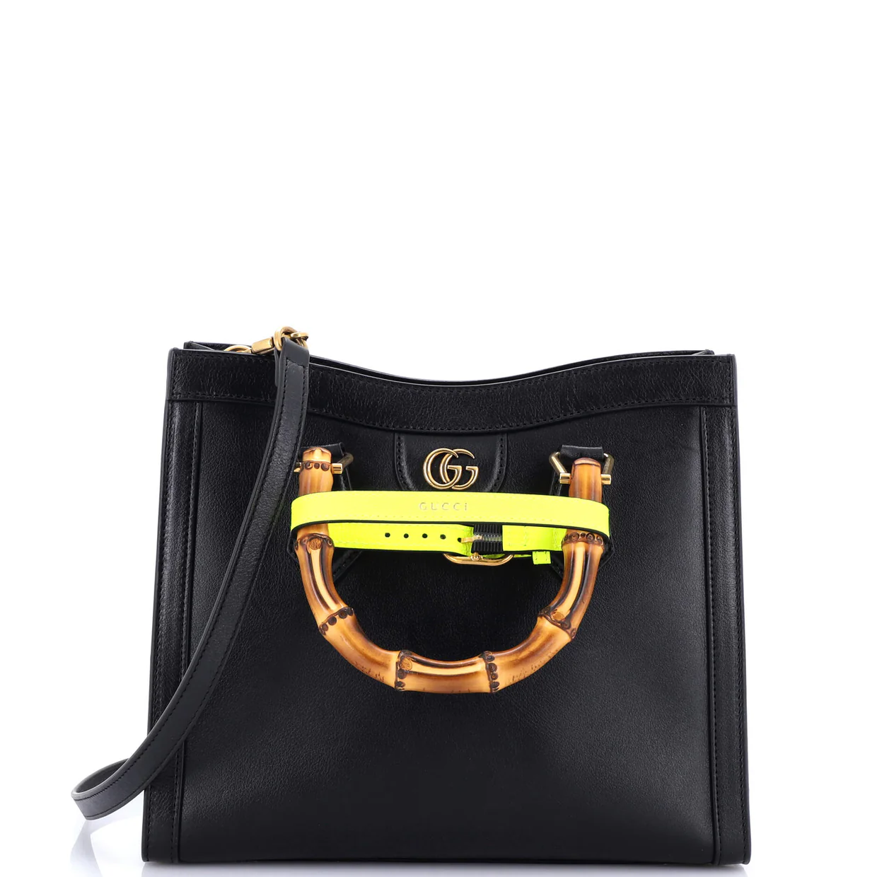 Diana NM Bamboo Handle Tote Leather Small - Deep Luxury