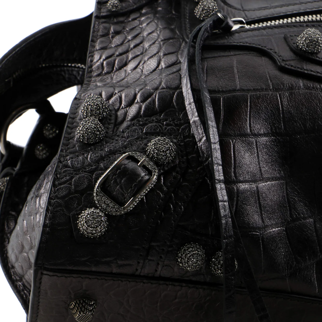 Neo Cagole City Bag Crocodile Embossed with Crystals Small - Deep Luxury