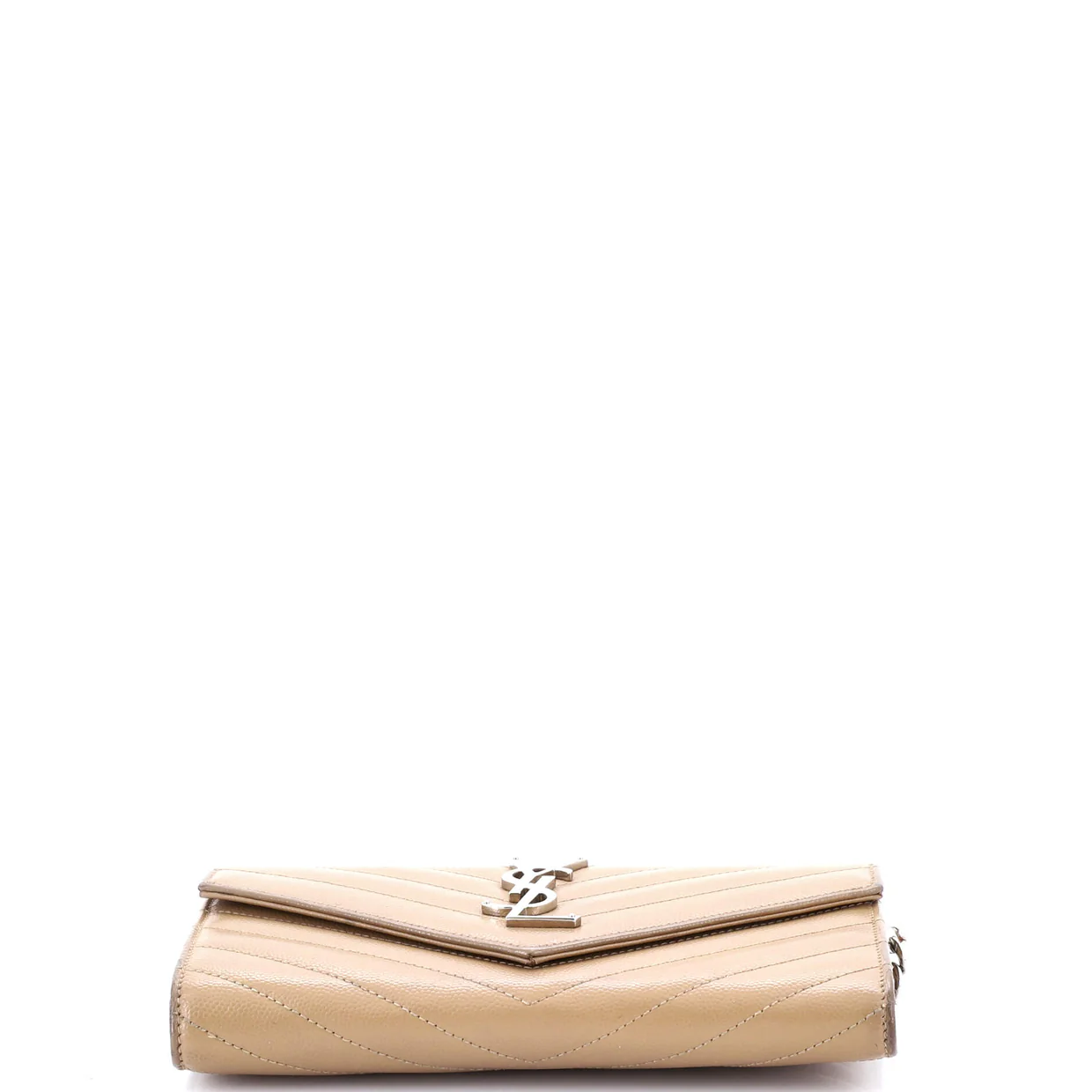 Classic Monogram Short Chain Wallet Matelasse Chevron Leather Long - Deep Luxury