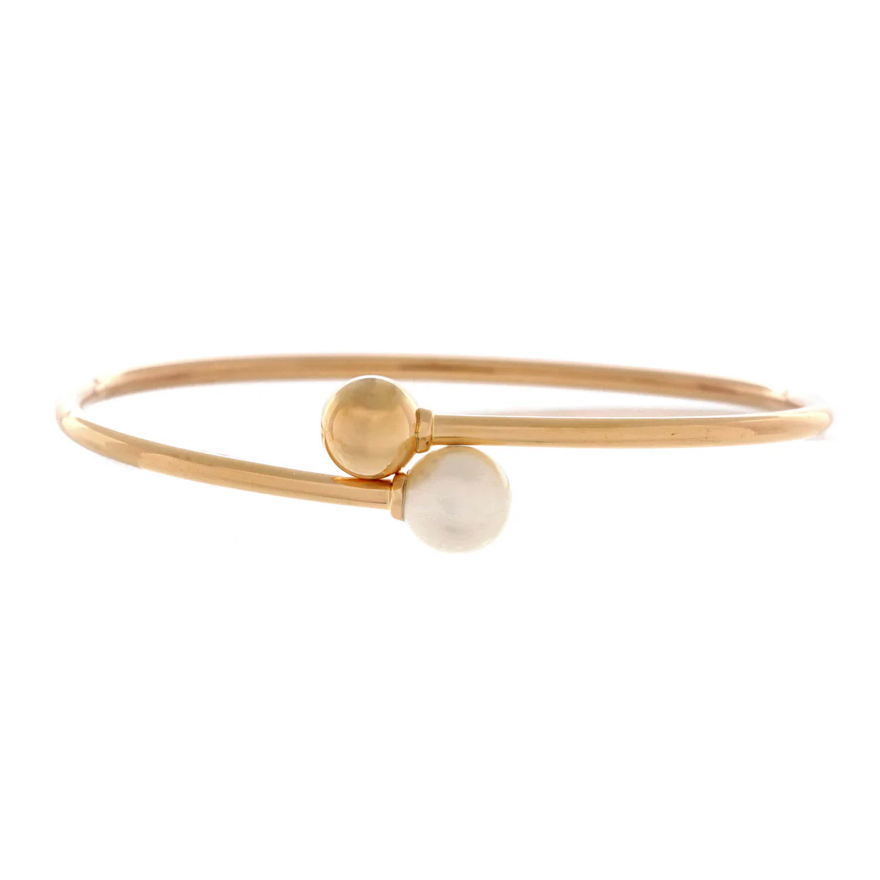 HardWear Ball Bypass Bracelet 18K Rose Gold and Pearl 8mm - Deep Luxury