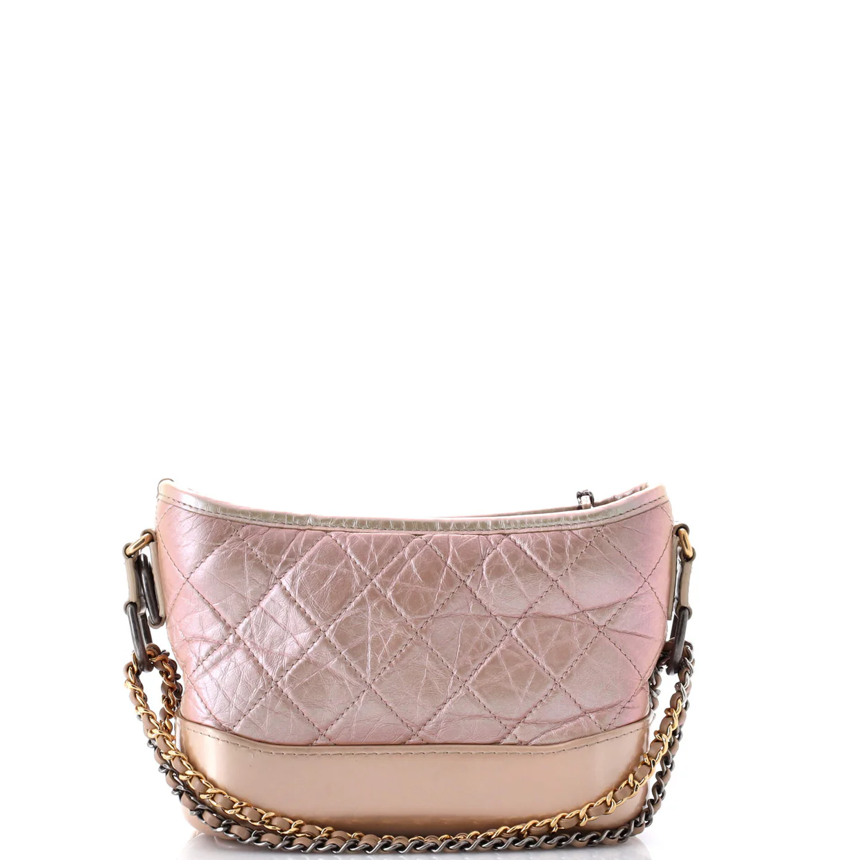 Gabrielle Hobo Quilted Iridescent Aged Calfskin Small - Deep Luxury