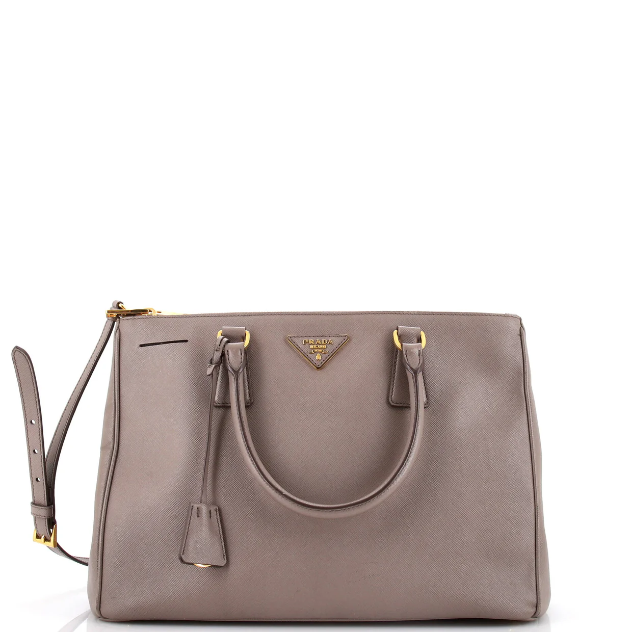 Double Zip Lux Tote Saffiano Leather Large - Deep Luxury