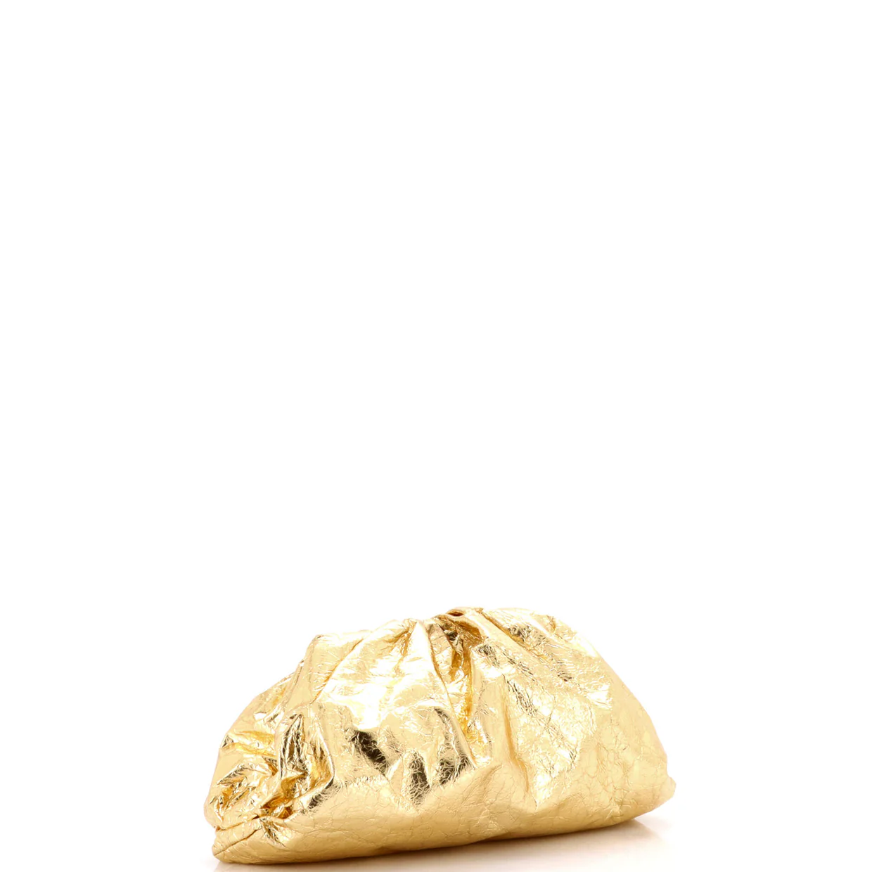 The Pouch Crinkled Metallic Leather - Deep Luxury