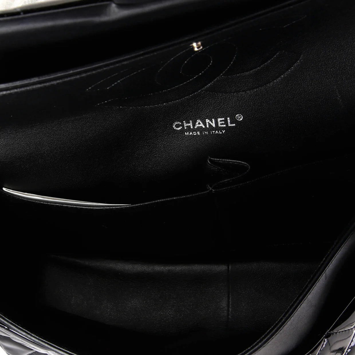 Classic Double Flap Bag Quilted Patent Jumbo - Deep Luxury