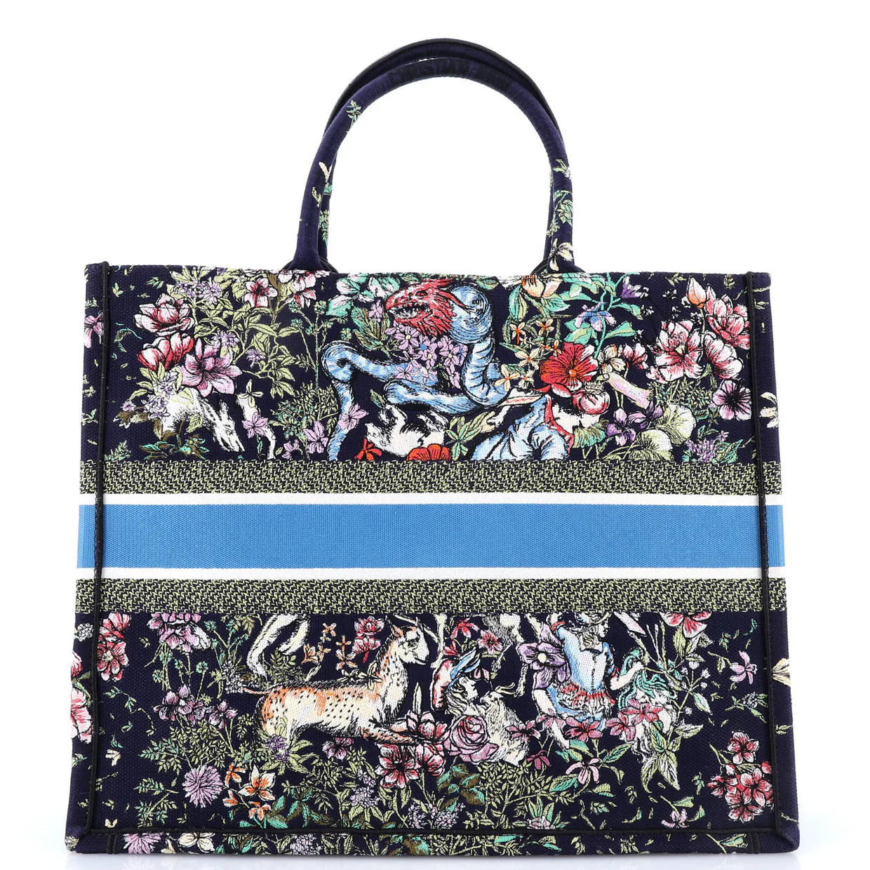 Book Tote Embroidered Canvas Large - Deep Luxury