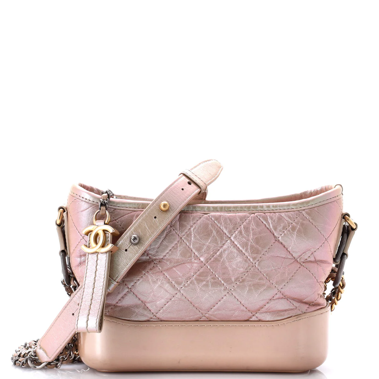 Gabrielle Hobo Quilted Iridescent Aged Calfskin Small - Deep Luxury