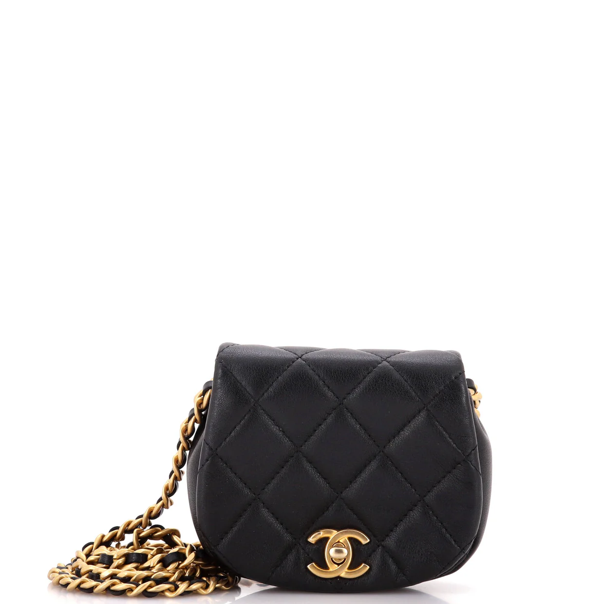Coco Mail Clutch with Chain Quilted Calfskin Mini - Deep Luxury