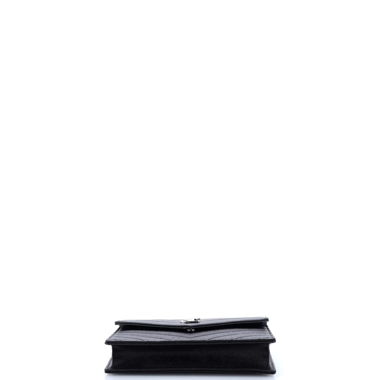 Classic Monogram Wallet on Chain Matelasse Chevron Metallic Leather Small - Deep Luxury