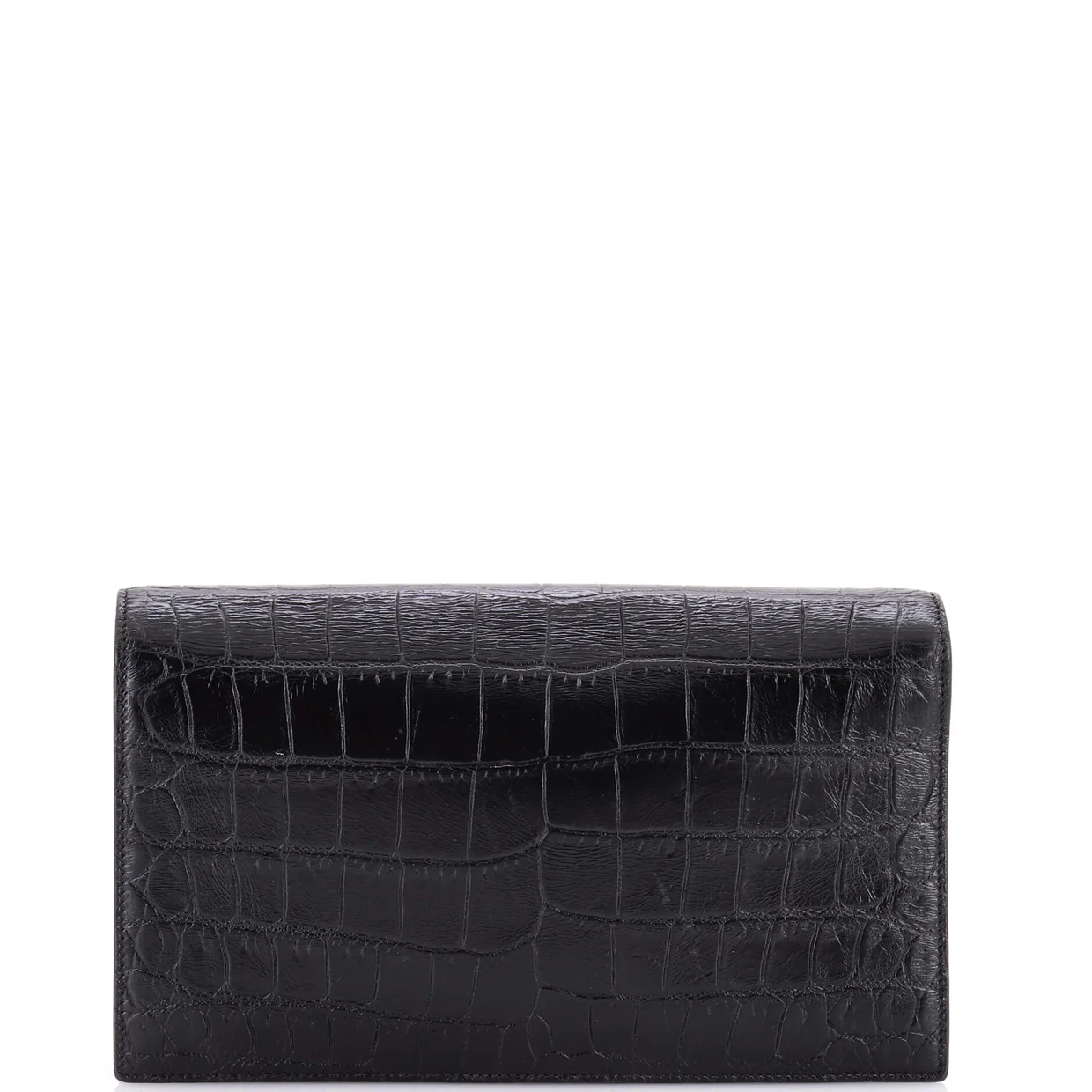 Classic Monogram Clutch Crocodile Embossed Leather Large - Deep Luxury