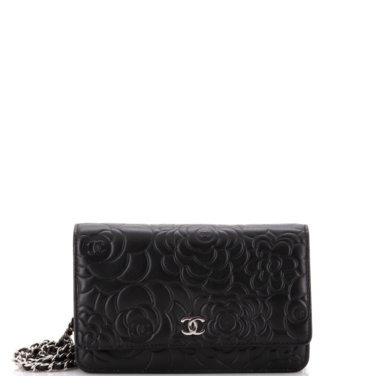 Wallet on Chain Camellia Lambskin - Deep Luxury