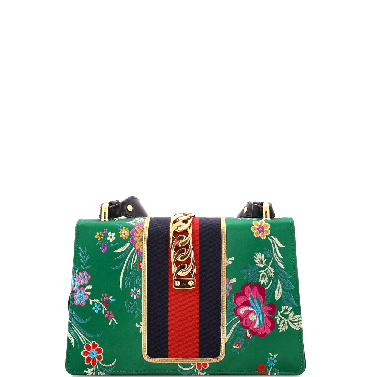 Sylvie Shoulder Bag Floral Jacquard Small - Deep Luxury