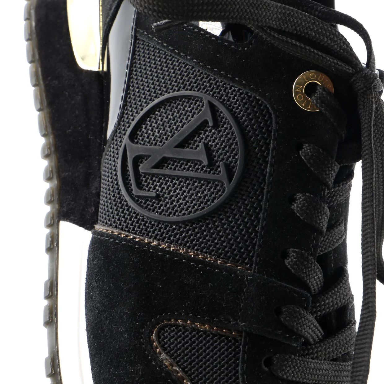 Women's Run Away Sneakers Mesh with Monogram Canvas and Suede - Deep Luxury