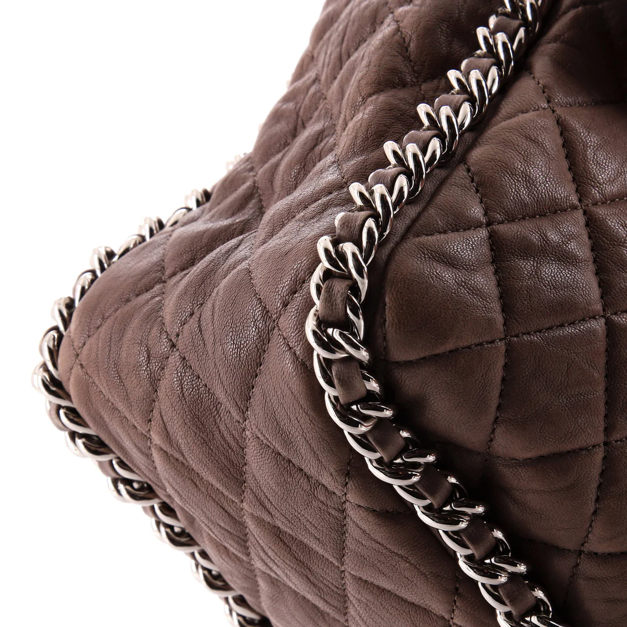 Chain Around Flap Bag Quilted Leather Maxi - Deep Luxury